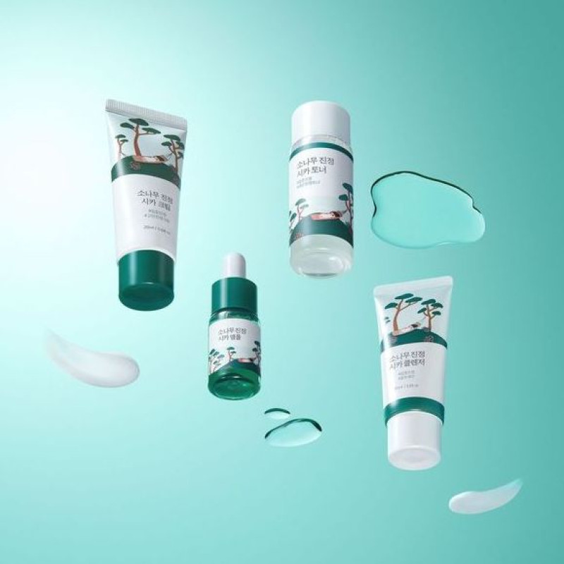 Набір мініверсій засобів з екстрактом голок сосни ROUND LAB Pine Calming Cica Trial Kit
