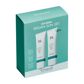 Набір сонцезахисних кремів з центелою Dr.Ceuracle Cica Regen Vegan Sun Set DUO