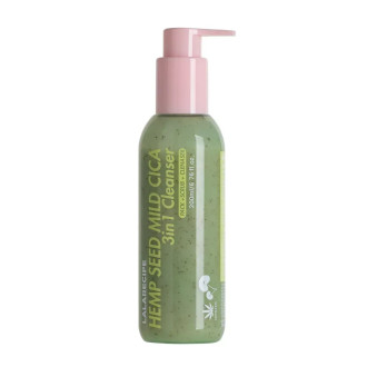 Пінка для вмивання 3-в-1 з екстрактом насіння конопель LALARECIPE Hemp Seed Mild Cica 3in1 Cleanser 200 мл