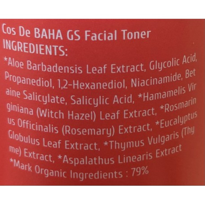 Відлущуючий тонер з кислотами для проблемної шкіри Cos De BAHA AHA BHA GS Facial Toner 200ml
