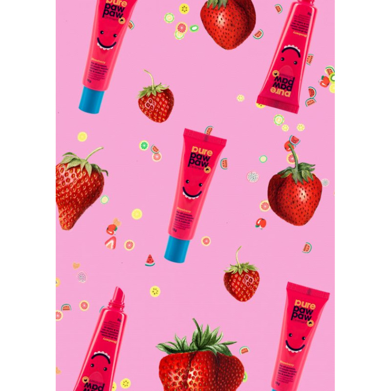 Відновлюючий бальзам Pure Paw Paw Strawberry з ароматом "Полуничний смузі", 15g