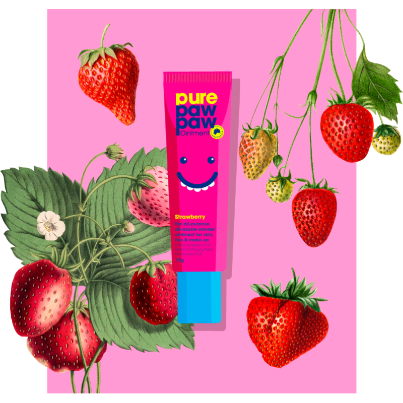 Відновлюючий бальзам Pure Paw Paw Strawberry з ароматом "Полуничний смузі", 15g
