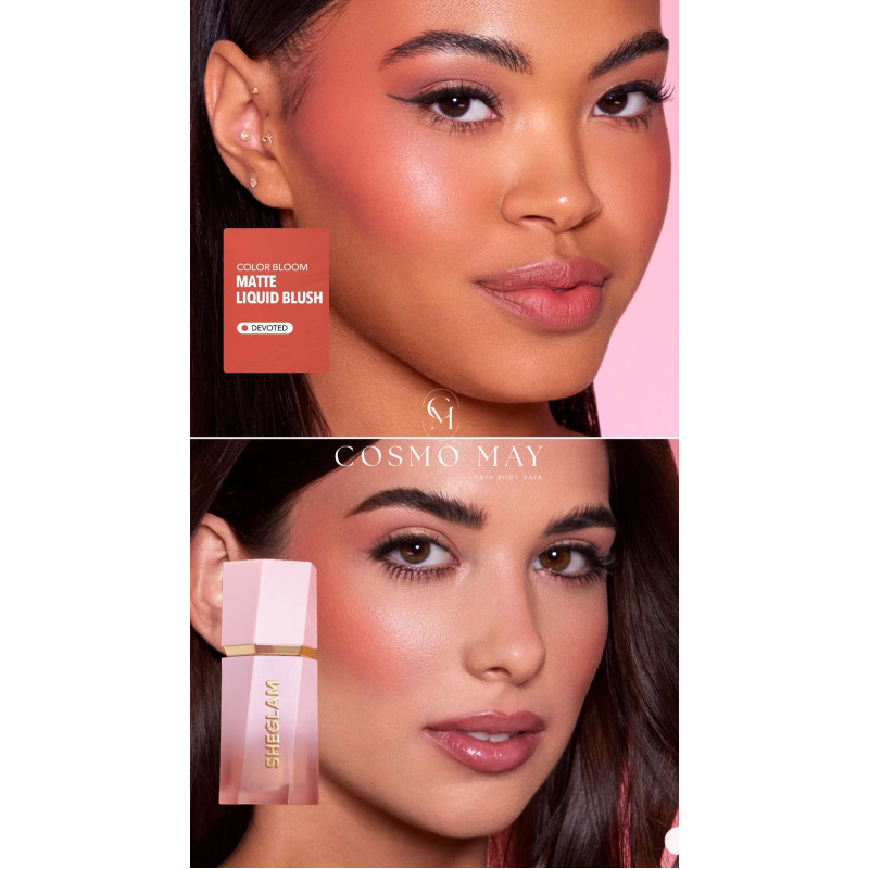 Рідкі матові румʼяна Sheglam Color Bloom Liquid Blush - Devoted